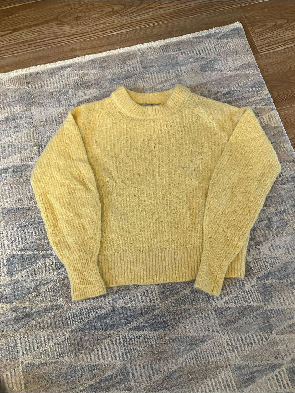 Everlane Soft Yellow Cocoon Alpaca Crewneck Sweater